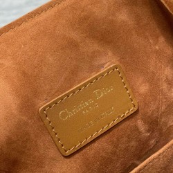 Replica Dior C'est Medium Bucket Bag Saddle Calfskin Brown