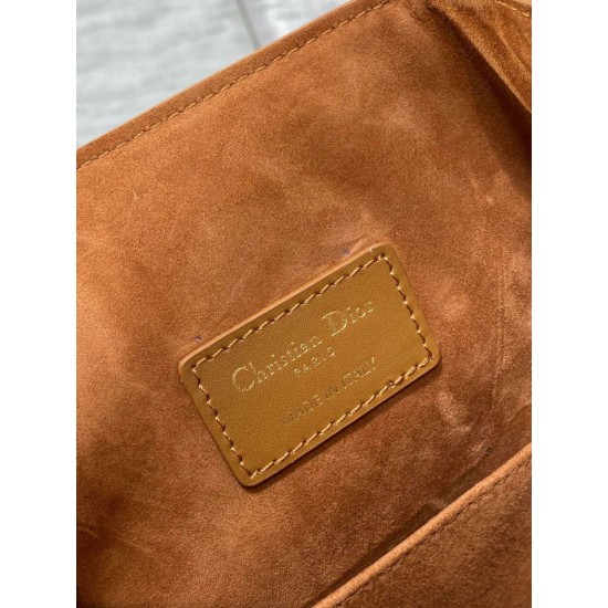 Replica Dior C'est Medium Bucket Bag Saddle Calfskin Brown