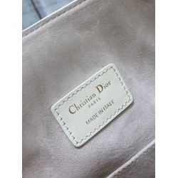 Fake Dior C'est Medium Bucket Bag Saddle Calfskin White Replica