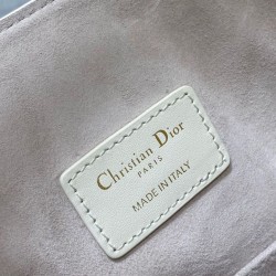 Fake Dior C'est Medium Bucket Bag Saddle Calfskin White Replica