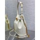 Fake Dior C'est Medium Bucket Bag Saddle Calfskin White Replica