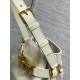 Fake Dior C'est Medium Bucket Bag Saddle Calfskin White Replica