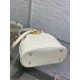 Fake Dior C'est Medium Bucket Bag Saddle Calfskin White Replica