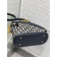 Replica Dior C'est Medium Bucket Bag Oblique Jacquard Blue