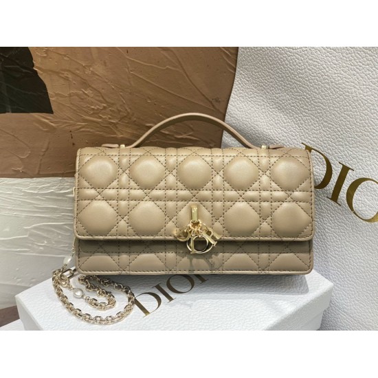 Replica Dior Miss Dior Mini Bag Cannage Lambskin Beige