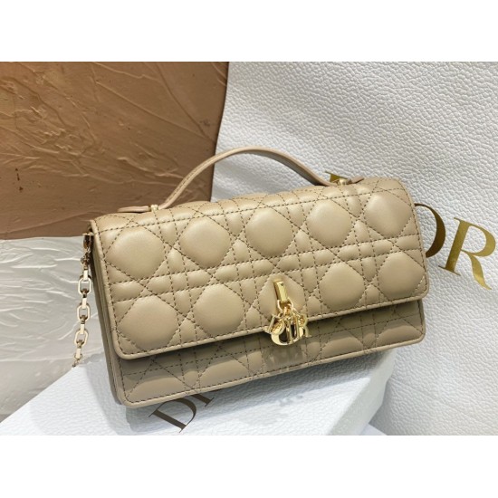 Replica Dior Miss Dior Mini Bag Cannage Lambskin Beige