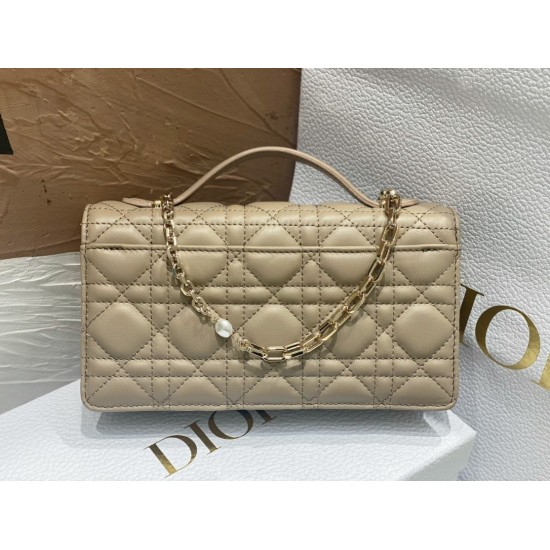 Replica Dior Miss Dior Mini Bag Cannage Lambskin Beige