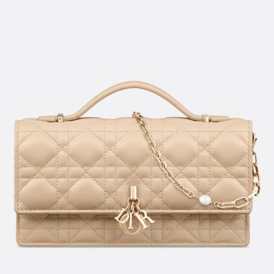 Replica Dior Miss Dior Mini Bag Cannage Lambskin Beige