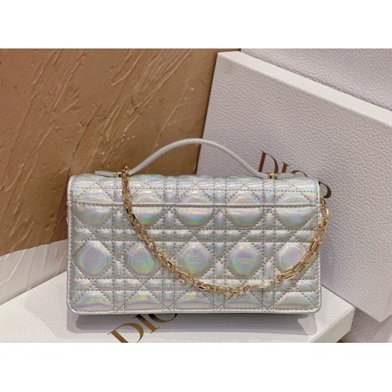 Replica Dior Miss Dior Mini Bag Iridescent Metallic Silver