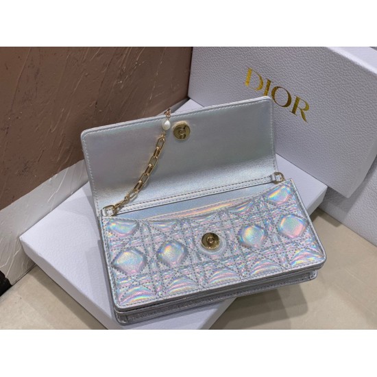 Replica Dior Miss Dior Mini Bag Iridescent Metallic Silver