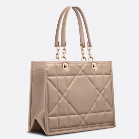 Replica Dior Medium Essential Tote Bag Hazelnut Archicannage