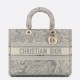 Replica Dior Large Lady D-Lite Bag Toile de Jouy Reverse Embroidery Gray Fake Dior Large Lady D-Lite Bag Toile de Jouy Reverse Embroidery Gray Replica