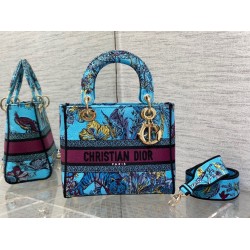 Replica Dior Lady D-Lite Medium Bag Toile de Jouy Voyage Embroidery Multicolor Fake Dior Lady D-Lite Medium Bag Toile de Jouy Voyage Embroidery Multicolor Replica
