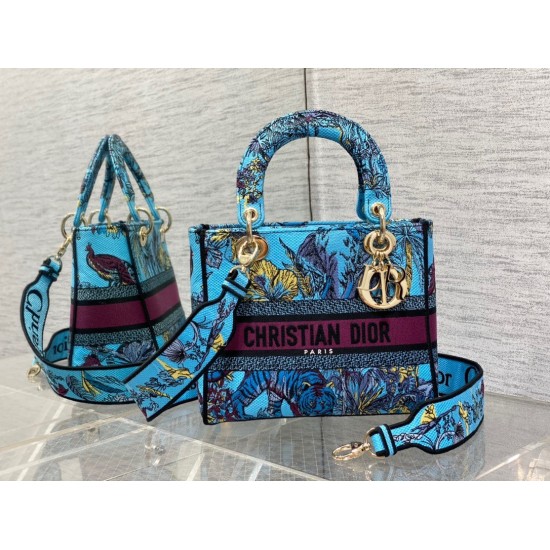 Replica Dior Lady D-Lite Medium Bag Toile de Jouy Voyage Embroidery Multicolor Fake Dior Lady D-Lite Medium Bag Toile de Jouy Voyage Embroidery Multicolor Replica