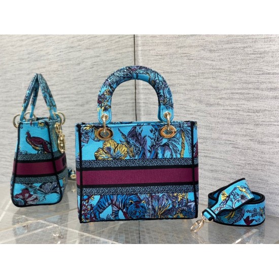 Replica Dior Lady D-Lite Medium Bag Toile de Jouy Voyage Embroidery Multicolor Fake Dior Lady D-Lite Medium Bag Toile de Jouy Voyage Embroidery Multicolor Replica