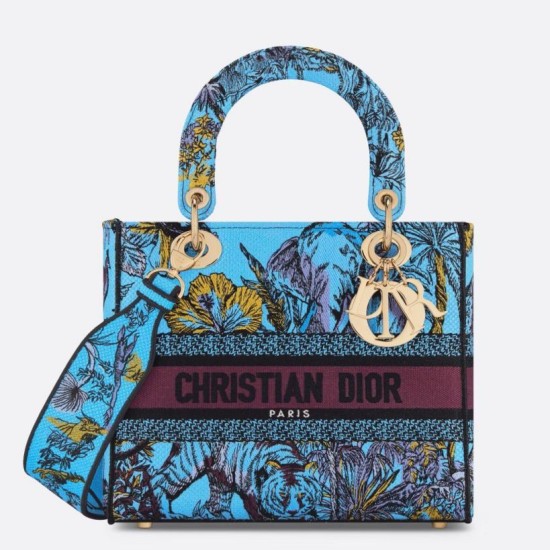 Replica Dior Lady D-Lite Medium Bag Toile de Jouy Voyage Embroidery Multicolor Fake Dior Lady D-Lite Medium Bag Toile de Jouy Voyage Embroidery Multicolor Replica