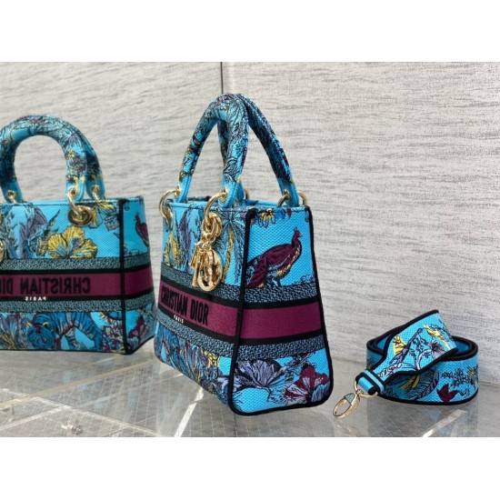 Replica Dior Lady D-Lite Medium Bag Toile de Jouy Voyage Embroidery Multicolor Fake Dior Lady D-Lite Medium Bag Toile de Jouy Voyage Embroidery Multicolor Replica