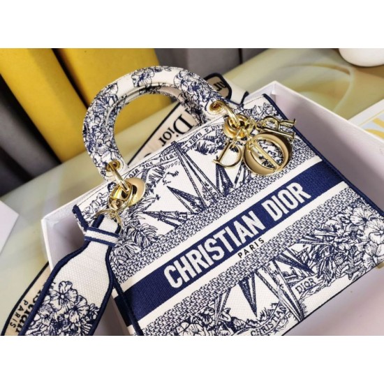 Fake Dior Medium Lady D-Lite Bag Multicolor Rêve d'Infini Embroidery Blue Replica Fake Dior Medium Lady D-Lite Bag Multicolor Rêve d'Infini Embroidery Blue Replica