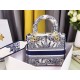 Fake Dior Medium Lady D-Lite Bag Multicolor Rêve d'Infini Embroidery Blue Replica Fake Dior Medium Lady D-Lite Bag Multicolor Rêve d'Infini Embroidery Blue Replica