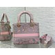 Replica Dior Lady D-Lite Medium Bag Toile de Jouy Reverse Embroidery Grey / Pink Replica Dior Lady D-Lite Medium Bag Toile de Jouy Reverse Embroidery Grey / Pink