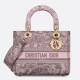 Replica Dior Lady D-Lite Medium Bag Toile de Jouy Reverse Embroidery Grey / Pink Replica Dior Lady D-Lite Medium Bag Toile de Jouy Reverse Embroidery Grey / Pink