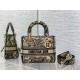 Replica Dior Medium Lady D-Lite Bag Toile de Jouy Embroidery Brown