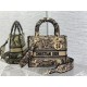 Replica Dior Medium Lady D-Lite Bag Toile de Jouy Embroidery Brown