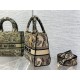 Replica Dior Medium Lady D-Lite Bag Toile de Jouy Embroidery Brown