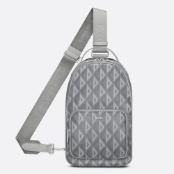 Replica Dior Mini Rider Sling Bag CD Diamond Canvas Gray