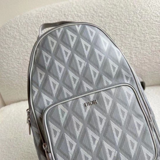 Replica Dior Mini Rider Sling Bag CD Diamond Canvas Gray
