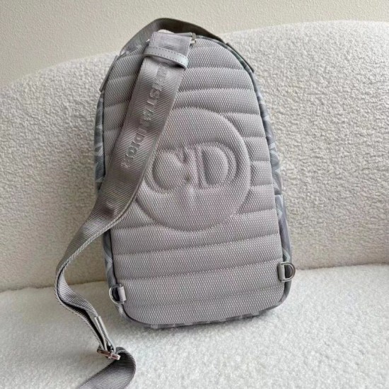 Replica Dior Mini Rider Sling Bag CD Diamond Canvas Gray