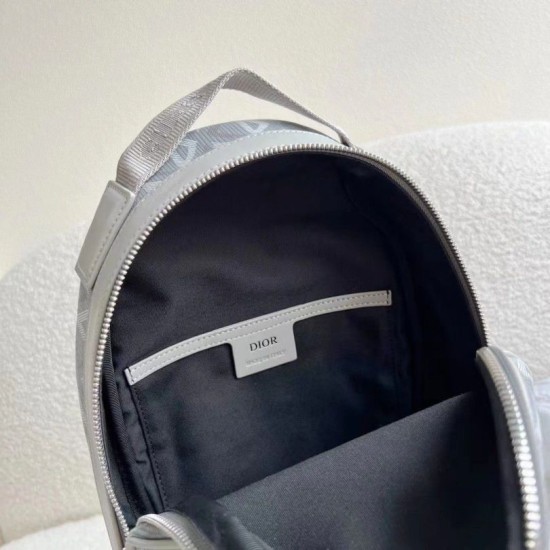 Replica Dior Mini Rider Sling Bag CD Diamond Canvas Gray