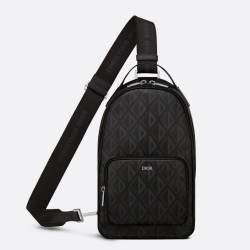 Replica Dior Mini Rider Sling Bag CD Diamond Canvas Black