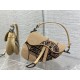 Fake Dior Saddle Bag Jute Canvas with Dior Union Motif Beige Replica