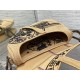Fake Dior Saddle Bag Jute Canvas with Dior Union Motif Beige Replica