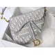 Replica Dior Saddle Bag Dior Oblique Embroidery Gray