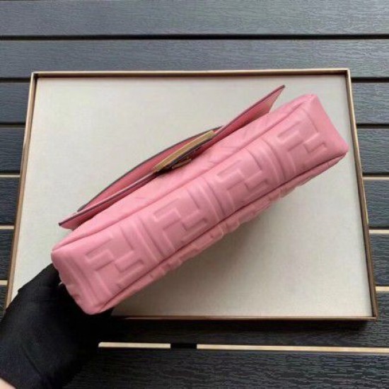 Fake Medium Baguette Bag FF Motif Pink Replica