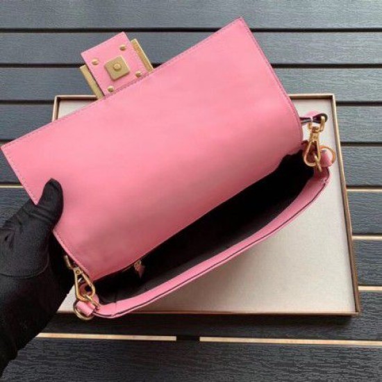 Fake Medium Baguette Bag FF Motif Pink Replica