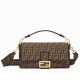 Replica Fendi Baguette Large Bag FF Fabric With Black Trim
