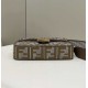 Replica Baguette 8BR600 houndstooth wool bag with FF embroidery Brown