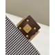 Replica Baguette 8BR600 houndstooth wool bag with FF embroidery Brown