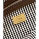 Replica Baguette 8BR600 houndstooth wool bag with FF embroidery Brown