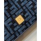 Replica Fendi 8BR600 Baguette Chain Midi FF tapestry fabric bag Navy Blue 