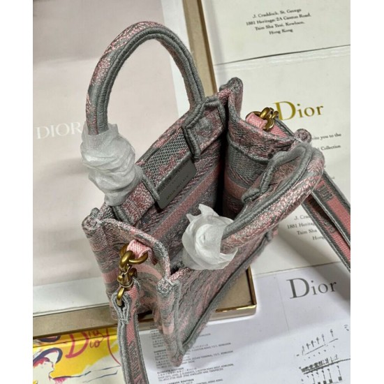 Replica Christian Dior Mini Dioriviera Dior Book Tote Phone Bag Pink
