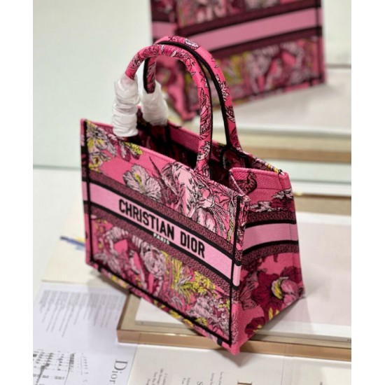 Replica Christian Dior Small Dior Book Tote Bag Peachblow
