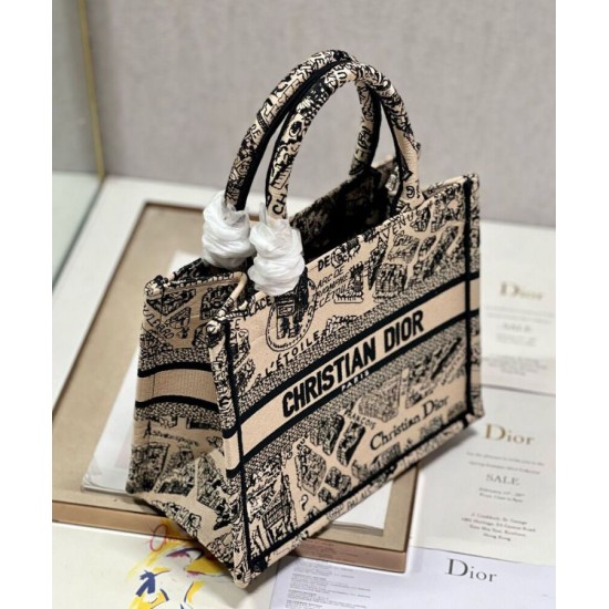 Fake Christian Dior Small Dior Book Tote Bag Apricot Replica