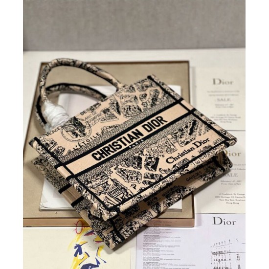 Fake Christian Dior Small Dior Book Tote Bag Apricot Replica