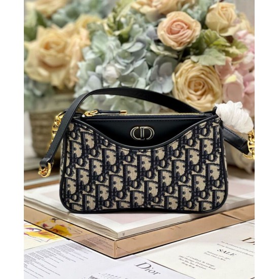 Replica Christian Dior 30 Montaigne Hobo Avenue Mini Bag Dark Blue