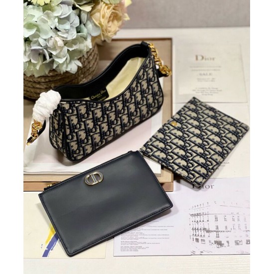Replica Christian Dior 30 Montaigne Hobo Avenue Mini Bag Dark Blue