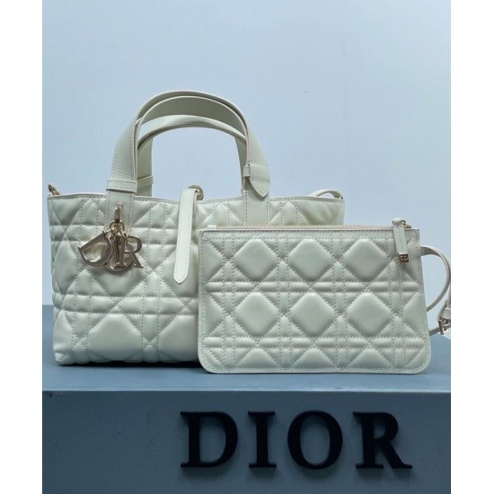Fake Christian Dior Small /Medium Dior Toujours Bag Cream Replica
